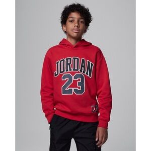 Size M Boys Jordan Red Fleece Pullover Hoodie